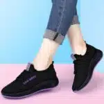 Women Fashion Sneakers-Violet and Black