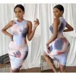 VEJARO D01 Female Office Lady Casual Hot Dress Multicolor Printing