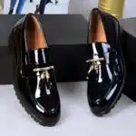 DEPALLY CHAIN IRON TIE DESIGNERS SHOES BLACK