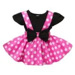 Catpapa Toddler Baby Girls Cute Outfit Set Short Sleeves Shirt Polka Dot Suspender Skirt
