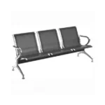 Uni 3-Seater Reception Chair - Black