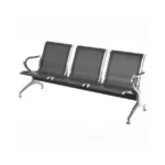 Uni 3-Seater Reception Chair - Black - Image 2