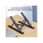 White Label Foldable Laptop Tablet Stand Adjustable Bracket - Black - Image 4
