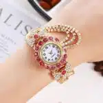 Trendy Fashion Women's Watch Diamond Digital Quartz Female Bangle Watch - Image 3