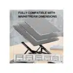 White Label Foldable Laptop Tablet Stand Adjustable Bracket - Black - Image 5