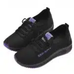 Women Fashion Sneakers-Violet and Black - Image 3