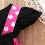 Catpapa Toddler Baby Girls Cute Outfit Set Short Sleeves Shirt Polka Dot Suspender Skirt - Image 5