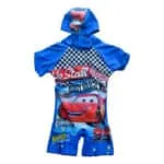 Boys Swimming Costume With Cap - Multicolor