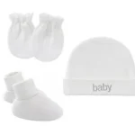 Newborn Beanie Cap + Mittens + Socks Set