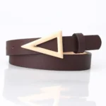 Faucet Purifier Ladies belt fashion personality triangle snap belt Coffee