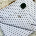 Senator Materials White Stripes Cashmere (4yards )