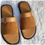 Mens Suede Cover Pam Slippers - Brown
