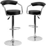 Adjustable 360° Set Of 2 Bar Stool-Blackened