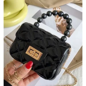 Ladies SMALL Pocket Size Jelly Handbag- Black