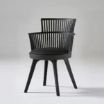 EAMES DESIGNED STRONG PLASTIC CHAIR FABRIC TOP & METAL LEGS