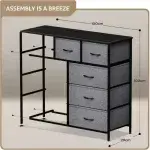 LASA 9-Tier Dark Grey Fabric Cabinet – Spacious & Sturdy - Image 2