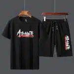 2-in-1 Men's T-Shirts/Shorts Set -Black