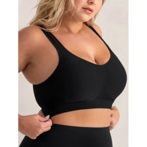 Crop Tank Top Bra Workout Underwear - Black
