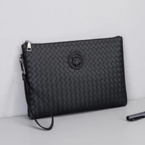 Exquisite Basket Leather Design Men's Clutch Purse Souvenir Gift Item
