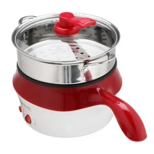 1.8L Double-Layer Stainless Steel Mini Electric Pot Pan Cooker Cooking Fry Stew