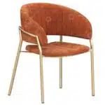Contemporary Luxury Velvet Dinning Chair -Orange