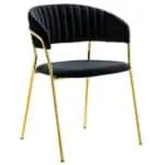 Modern Luxury Fabric Dinning Chair With Armrest Black