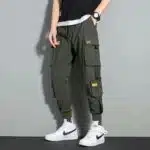 Berrykey Overalls Men's Ankle Pants Loose Large Size Casual Trouser Wear-Resistant Work Pants