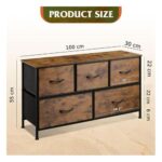 LASA 5-Tier Fabric Cabinet – Rustic Brown, Strong Build - Image 4