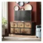 LASA 5-Tier Fabric Cabinet – Rustic Brown, Strong Build - Image 2