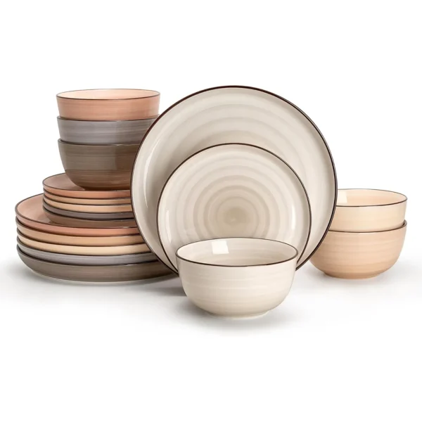 18pcs Accept Custom Ceramic Dinnerware Sets Stoneware Dinnerware Set Plate Sets Dinnerware