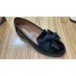 Ladies Leather Flat Shoe - Black