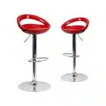 Bright Gloss ABS Plastic 360° Adjustable Bar Stool-(set Of 2