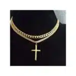 Cuban Link Chain With Cross Pendant