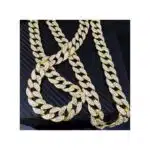 Berrykey Iced Cuban Link Chain Couple Men's - Gold - Image 3