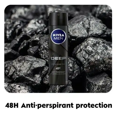 NIVEA Deep Anti-Perspirant Spray For Men 48h - 200ml (Pack Of 2) - Image 2
