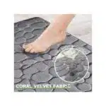 TIMBUTUS Bathroom Toilet Absorbent Bath Mat -Non-slip,Gray - Image 2