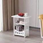 Small Coffee Tea Table Storage Shelf Bedside Table - Image 2