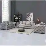 Barney 6 Seater Sofa Set In Grey