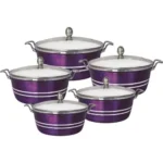SQ Professional Metallic Aluminum Die-cast Stockpot - 5set - Amethyst - Image 2