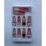 Rhinestone Ruby Press-on Nails -24pcs