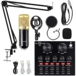Condenser Microphone With Stand - Pop Filter And Sound Card - Image 2
