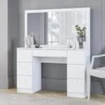 Modern Corner Dresser With Mirror - White - Image 2