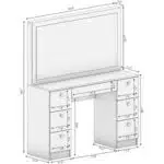Modern Corner Dresser With Mirror - White - Image 3