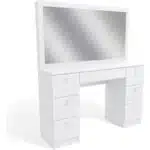 Modern Corner Dresser With Mirror - White - Image 4