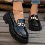 Ladies Boyfriend Shoe With Chain - Image 2