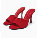 Ladies Low Heel Slippers - Red