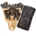 Makeup Brush Set With Pu Leather Storage Pouch - 32 Pcs