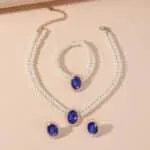 Crystal Accessories Set (Necklace + Earrings + Bracelet) - Image 2