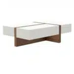T-shape Center Table -White & Brown - Image 2