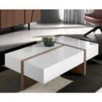 T-shape Center Table -White & Brown